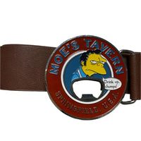 Moes Tavern The Simpsons Bottle Opener Buckle and Leather Belt