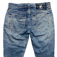True Religion Geno Super T Light Blue White Stitch Stonewash Jeans (34W)