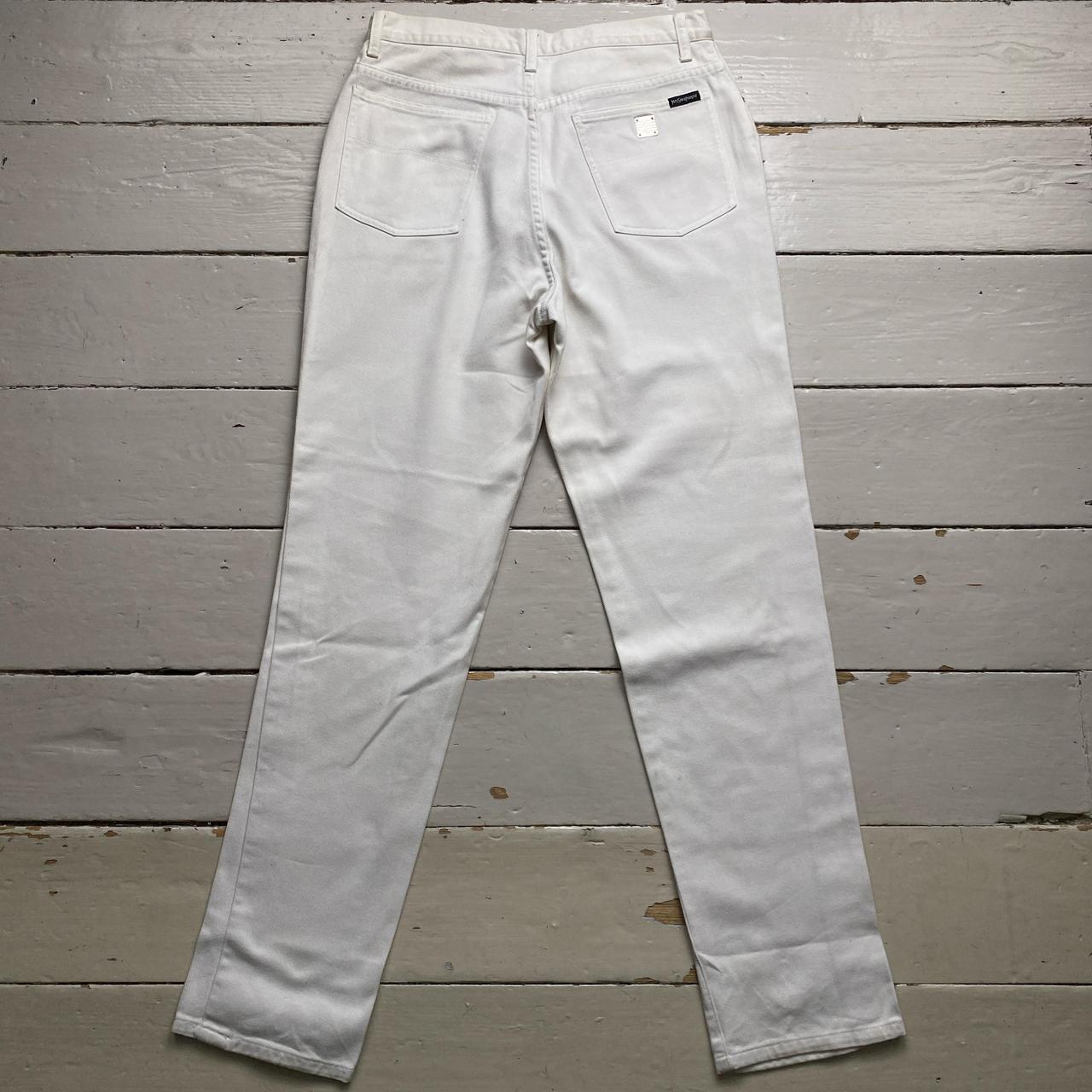 YSL Yves Saint Laurent Vintage White Baggy Jeans