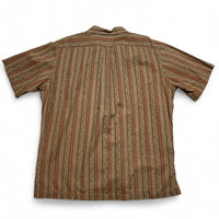 Polo Ralph Lauren Caldwell Tribal Striped Orange and Light Brown Short Sleeve Shirt (L)