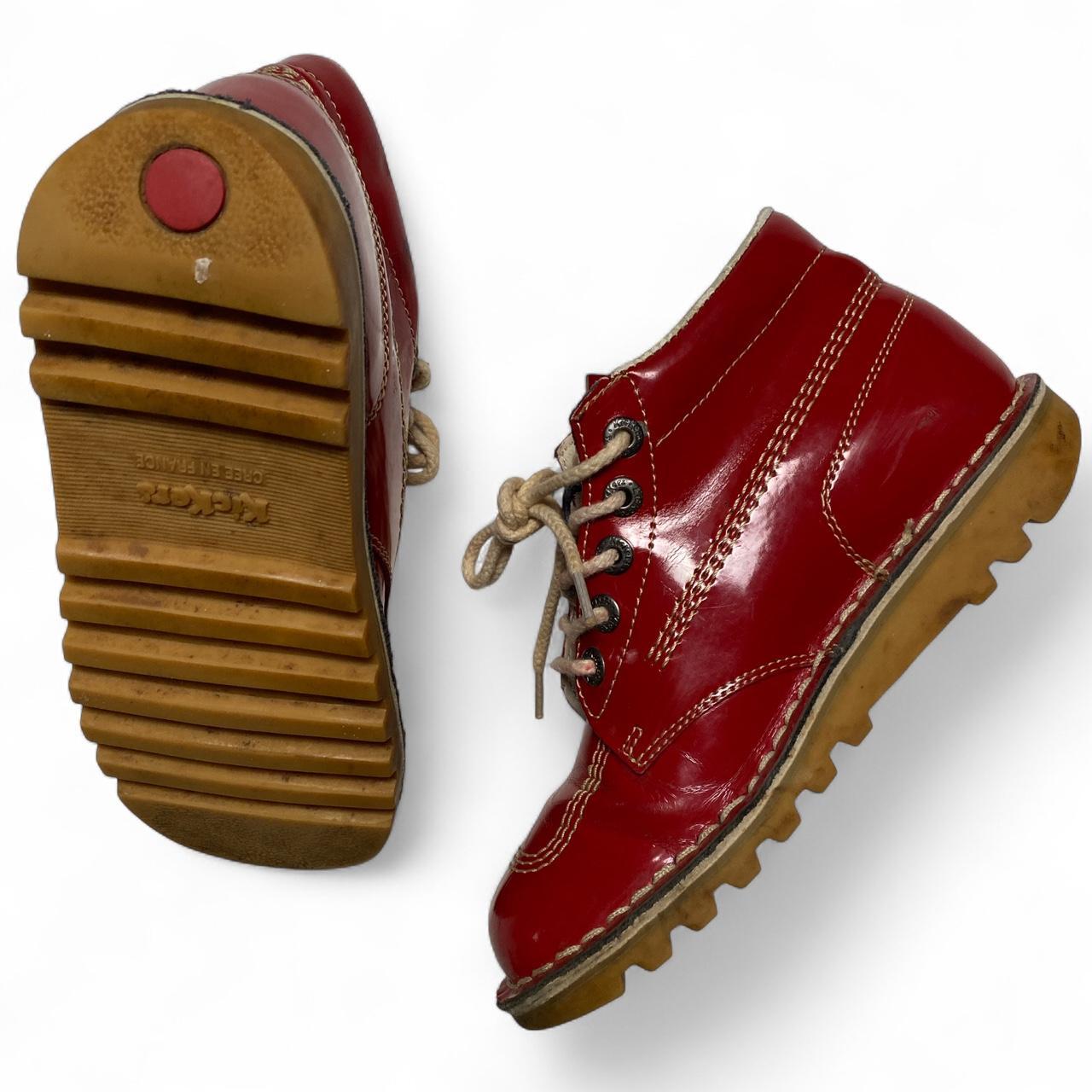 Kickers Red Patent Leather High Boot Shoes (UK 6)