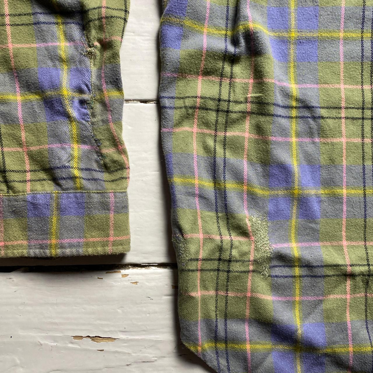 Supreme Plaid Checked Shirt Green Pink and Blue