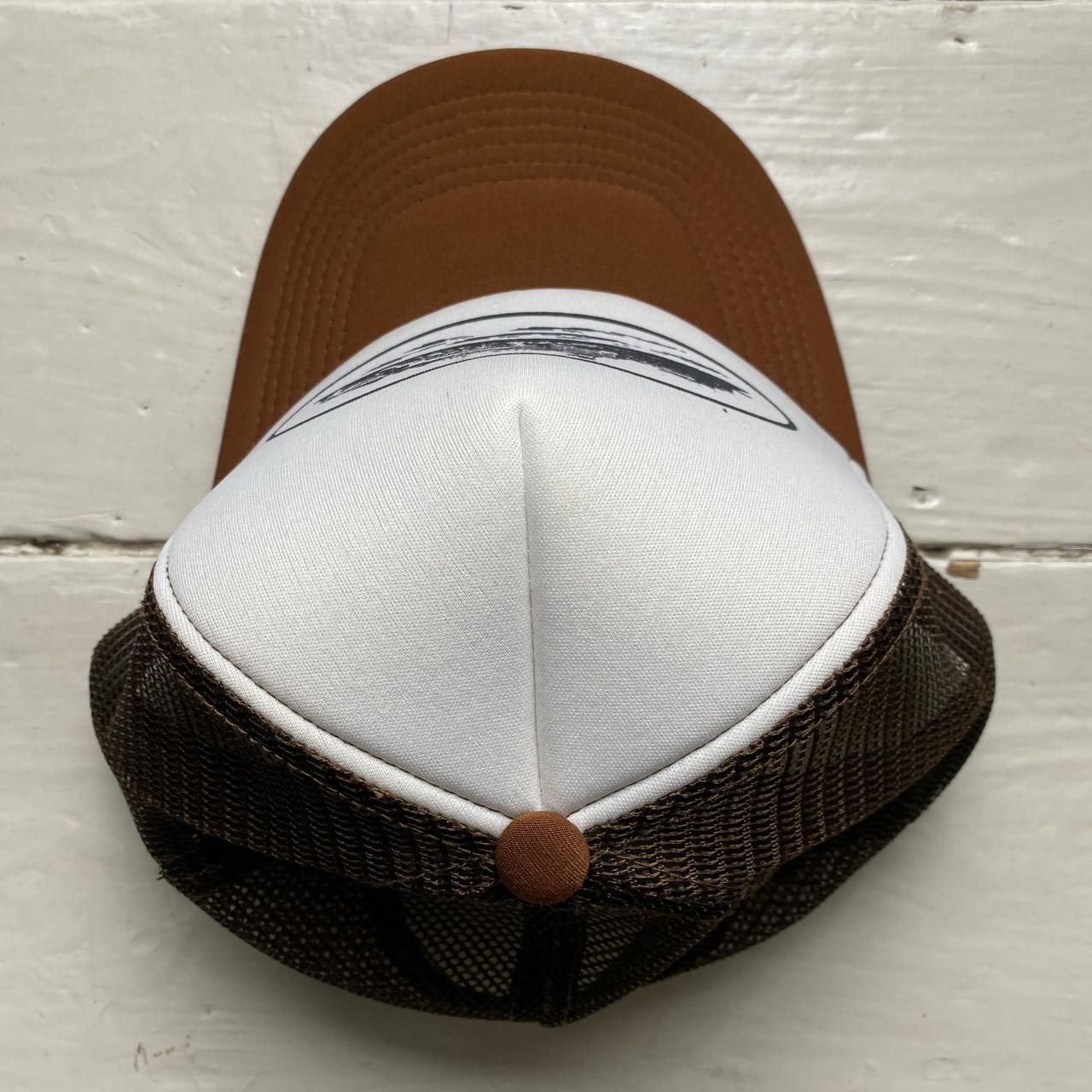 Corteiz Brown and White Trucker Cap