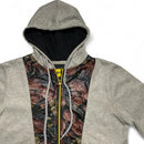 Raw Blue Grey and Floral Zip Hoodie