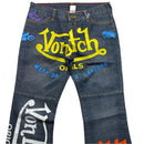 Von Dutch Womes Multi Print Flared Jeans (28W)