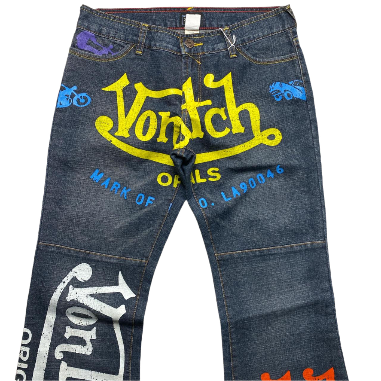 Von Dutch Womes Multi Print Flared Jeans (28W)