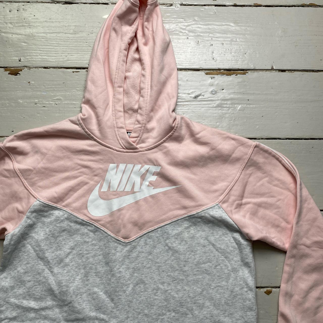 Nike Womens Pink White and Grey Hoodie