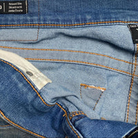 True Religion Geno Blue Stonewash Brown Stitch Jeans (36W)