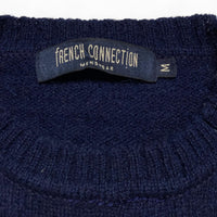 French Connection Vintage Striped Multi Colour Navy Knit Wool Jumper (M)