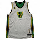 And1 Vintage y2k Kingston Jamaica Basketball Vest Jersey White Black Yellow and Green (XL)