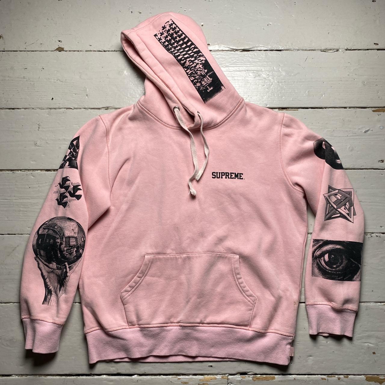 Supreme MC Esher Pink and Black Hoodie