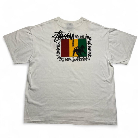 Stussy Lion Rasta Vintage 90’s Single Stitch White T Shirt