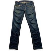 True Religion Rocco QT Brown Stitch Navy Baggy Jeans (31W)