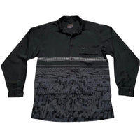FUBU Vintage 90’s Black Grey and White Long Sleeve Shirt (M)