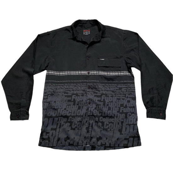 FUBU Vintage 90’s Black Grey and White Long Sleeve Shirt (M)