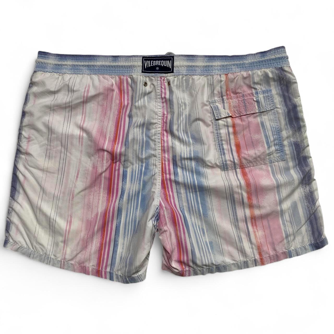 Vilebrequin Striped Blue White and Pink Swim Shorts (3XL)