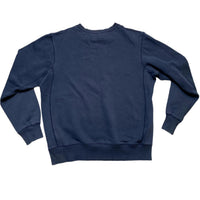 Nike Navy and White Swoosh Vintage Jumper (M)