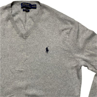 Ralph Lauren Polo Grey and Navy Pony Jumper (S)