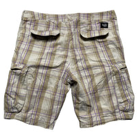 Nike Athletic Department Cargo Shorts Cream and Purple (34W)