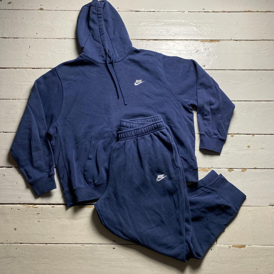 Nike Navy and White Swoosh Full Tracksuit