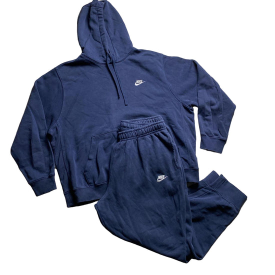 Nike Navy and White Swoosh Full Tracksuit (XL)