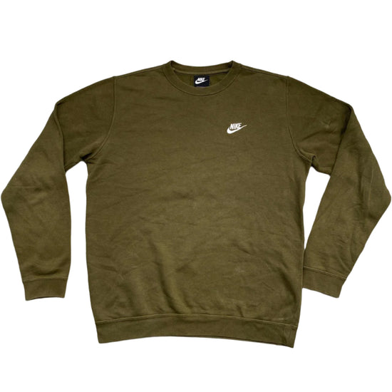 Nike Khaki Green and White Tracksuit Jumper and Joggers (M)