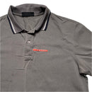 Prada Grey and Red Strip Polo Shirt (M)