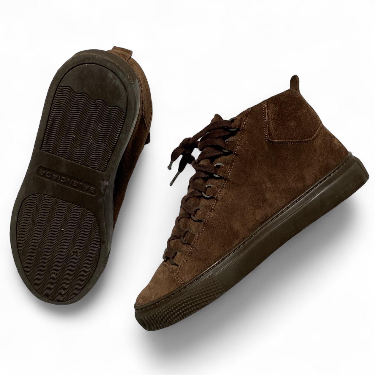 Balenciaga Arena Chocolate Brown Suede High Top Trainers (UK 7)