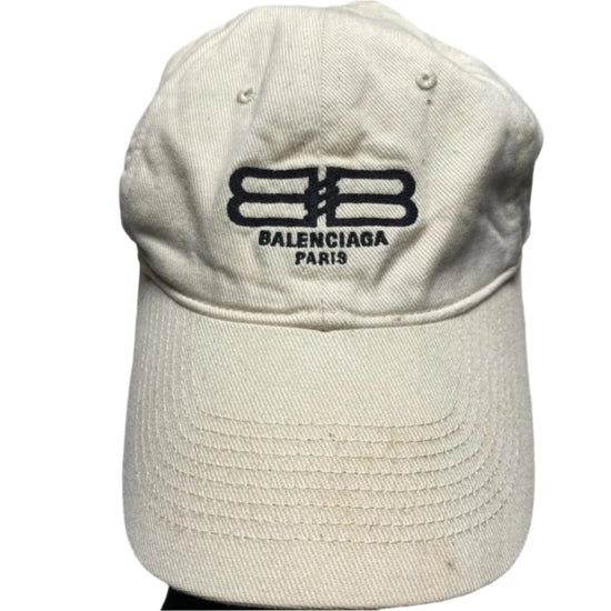 Balenciaga Cream White and Black Cap