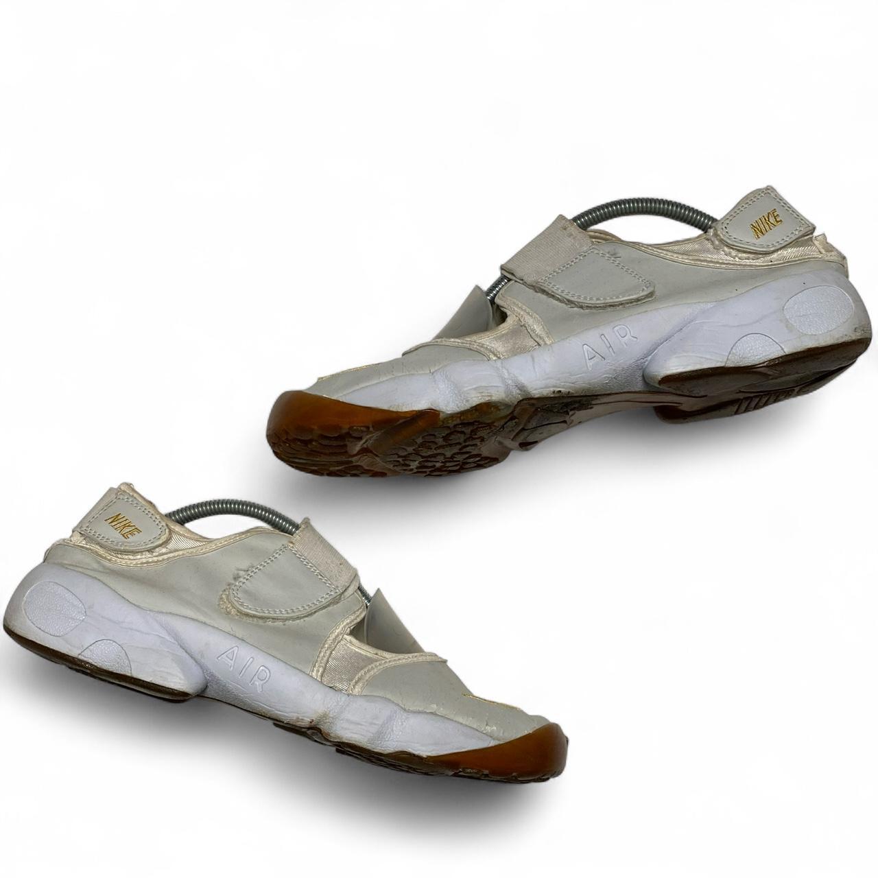 Nike Air Rift White and Gold Gumsole Tabi Split Toe Trainer Slippers