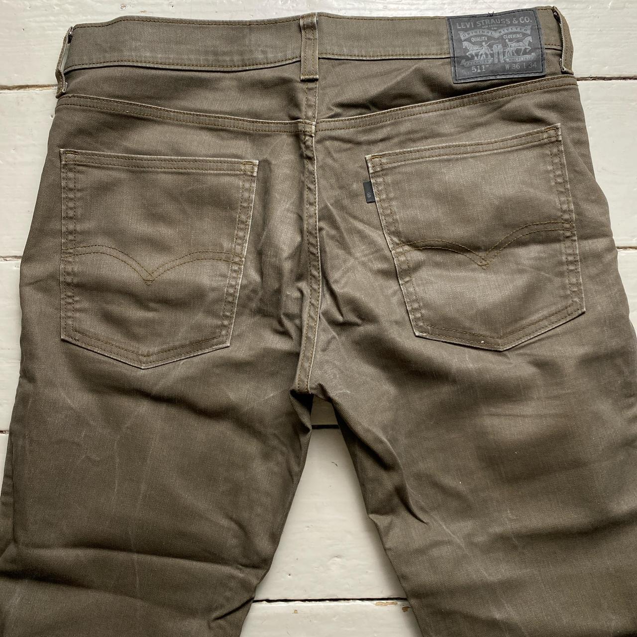 Levis 511 Olive Green Khaki Slim Jeans