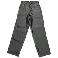 School Of Hard Knocks Vintage Y2K 90’s Shiny Metallic Silver Denim Baggy Hip Hop Jeans Graffiti B Boy Char