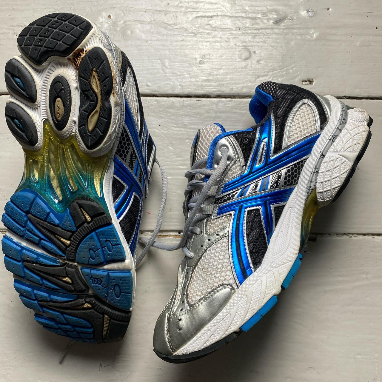 Asics Gel TN840 Silver Blue and White Trainers