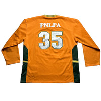 Professional Negro League Baseball Crawford Orange Yellow and Green Jersey (3XL)
