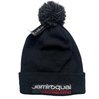 Jamiroquai Automation Black White and Red Bobble Beanie Hat