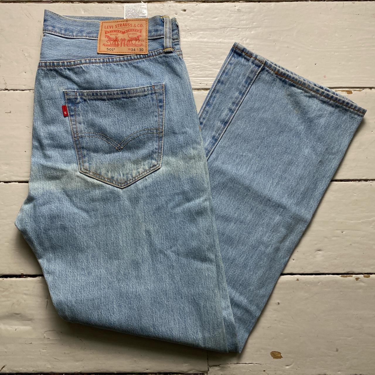 Levis 501 Light Blue Vintage Stonewash Jeans