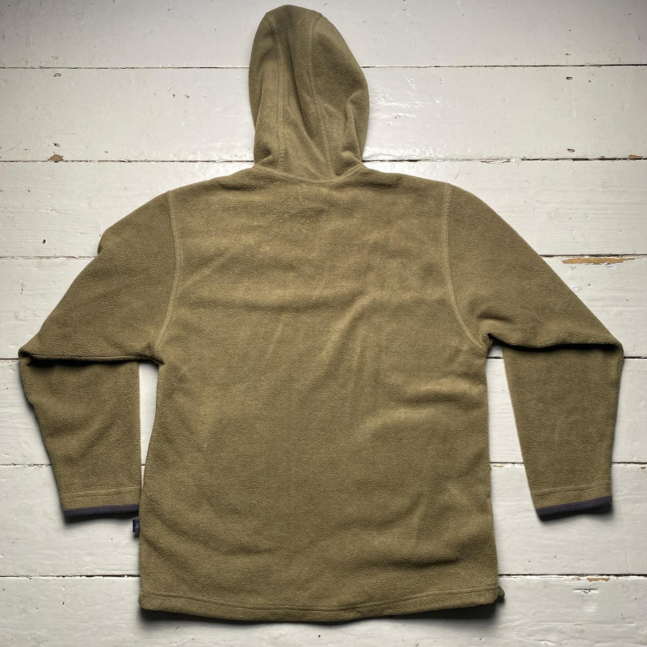 Adidas Olive Khaki Green Quarter Zip Fleece Hoodie