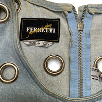 Ferretti Vintage Denim Curtain Womens Dress (S)