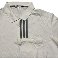 Y-3 Adidas Yohji Yamamoto White and Grey Polo (L)