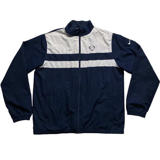 Nike Vintage Football Navy and White Shell Tracksuit Jacket (L)