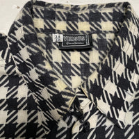 Versus Versace Black and White Houndstooth Checked Shirt (L)