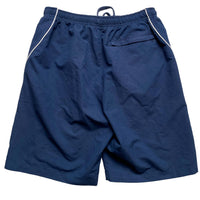 Nike Vintage y2k Navy and White Swoosh Shell Baggy Trackpant Shorts (L)