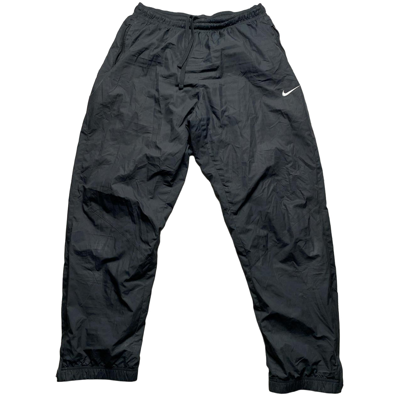 Nike Black and White Swoosh Shell Trackpant Baggy Bottoms (L)