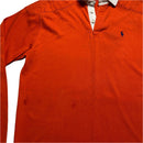 Ralph Lauren Polo Orange and Blue Long Sleeve Polo Shirt (L)