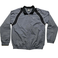 Nike Swoosh Grey Black and White Shell Tracksuit Jacket (L)