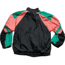 90’s Rave Windbreaker Shell Tracksuit Jacket Black Pink and Green (L)