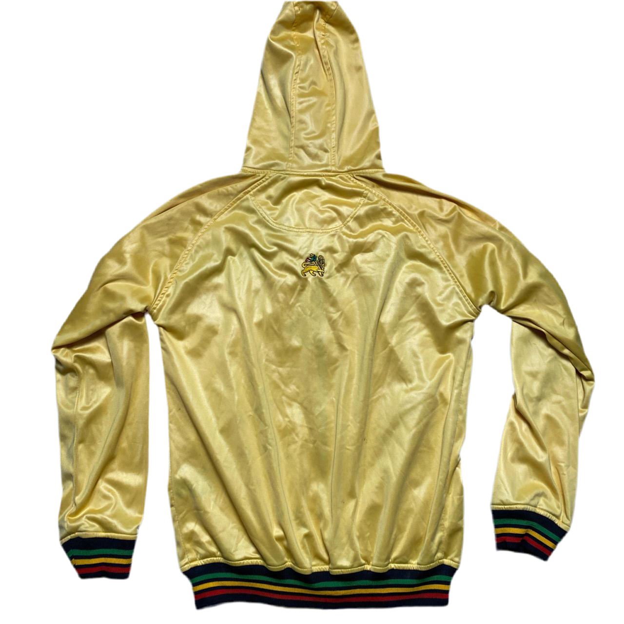 Raw Blue Yellow Satin Full Rasta Lion Tracksuit (M)