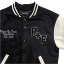 Places and Faces Black and White Varsity Bomber Jacket (M)