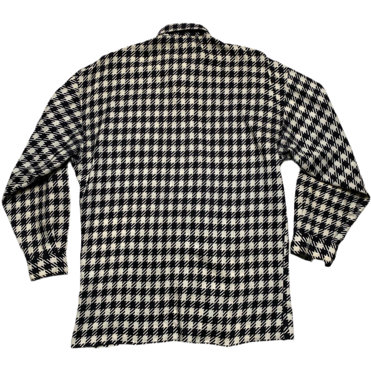 Versus Versace Black and White Houndstooth Checked Shirt (L)