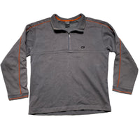 Nike Vintage Grey and Orange Y2K Quarter Zip Jumper (L)